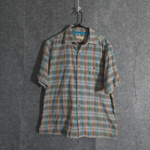 Territory Ahead Button Down Shirt Mens SZ XL Plaid Casual Short Sleeve Check